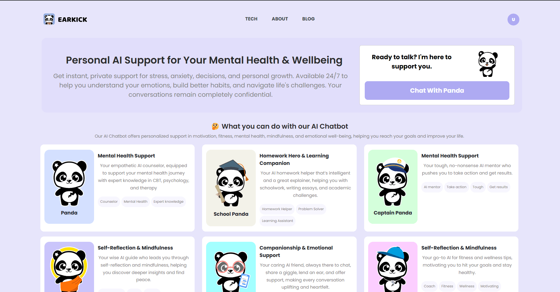 EarKick AI Mental Health Chat